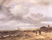 RUISDAEL, Jacob Isaackszon van The Shore at Egmond-an-Zee  d oil painting